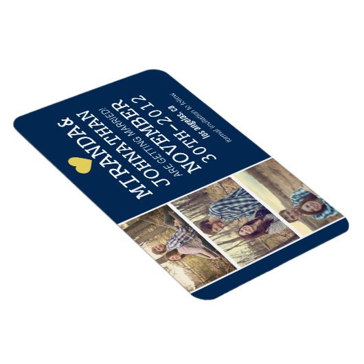 Magnet Flexible Navy & Yellow Photo Strip Enregistrer l'aimant Dat (Côté Droit)