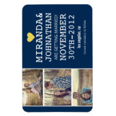 Magnet Flexible Navy & Yellow Photo Strip Enregistrer l'aimant Dat (Vertical)