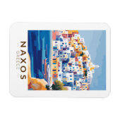 Magnet Flexible Naxos Grèce Illustration Voyage Art Vintage (Horizontal)