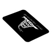 Magnet Flexible Ne marche pas sur moi Drapeau Gadsden NOIR ET BLAN (Côté Droit)