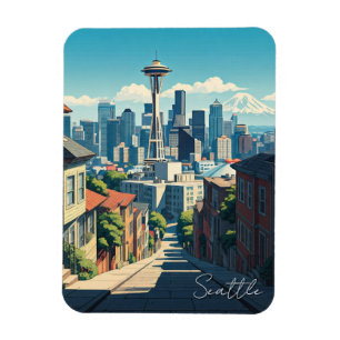 Magnet Flexible Needle spatiale de Seattle Washington Mt Rainier