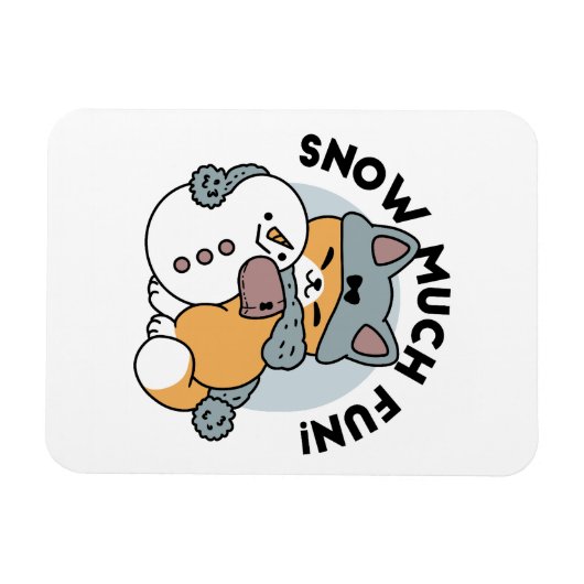 Magnet Flexible Neige beaucoup amusant Chat hiver vacances Design (Horizontal)
