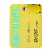 Magnet Flexible Néon jaune minimaliste moderne Enregistrer la date (Vertical)