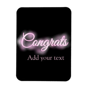 Magnet Flexible Neon signe rose grats ajouter texte rétro 90s reno