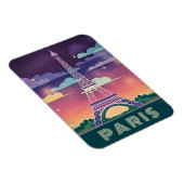 Magnet Flexible Neon Synthwave Tour Eiffel Paris France (Côté Droit)