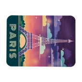Magnet Flexible Neon Synthwave Tour Eiffel Paris France (Horizontal)