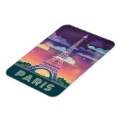 Magnet Flexible Neon Synthwave Tour Eiffel Paris France (Côté Gauche)