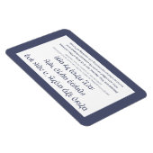 Magnet Flexible Netilat Yadayim Hébreu Bénédiction Main Laver Bleu (Côté Droit)