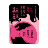 Magnet Flexible Nettoyage Service de référence rose entreprise MAG (Vertical)