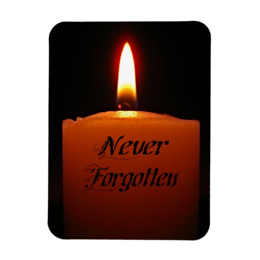 Magnet Flexible Never Forgotten Remembrance Candle Flame (Vertical)
