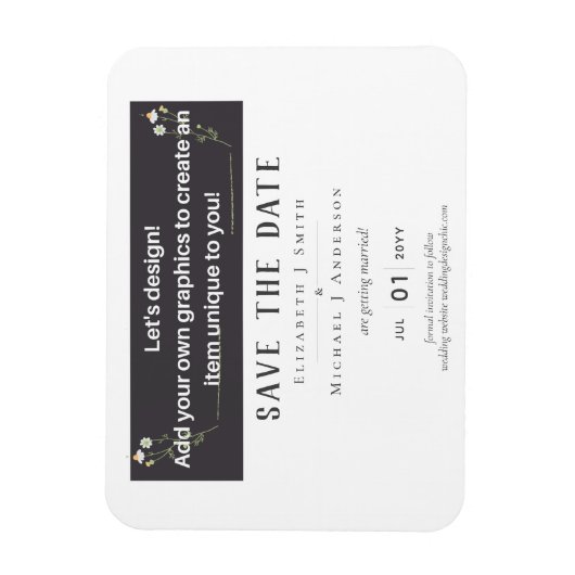 Magnet Flexible NEW! DESIGN OWN WEDDING Save The Date MAGNETIC (Vertical)
