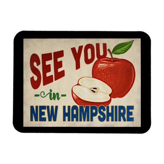 Magnet Flexible New Hampshire Apple - Vintage voyage (Horizontal)