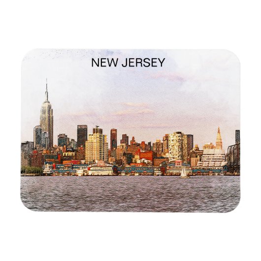 Magnet Flexible New Jersey Cityscape Panorama View (Horizontal)