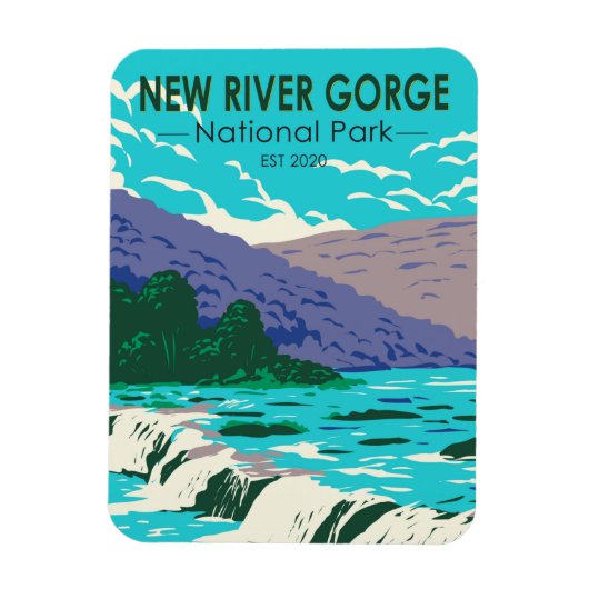 Magnet Flexible New River Gorge National Park Virginie-Occidentale (Vertical)