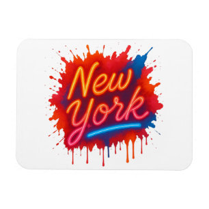 Magnet Flexible New York Neon Street Art - Retro coloré