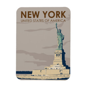 Magnet Flexible New York Statue of Liberty Retro 