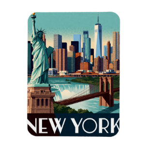 Magnet Flexible New York USA Manhattan Skyline Exploration de vill