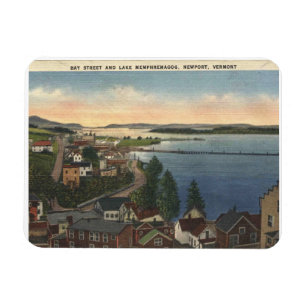 Magnet Flexible Newport VT Lake Memphremagog Style Vintage des ann