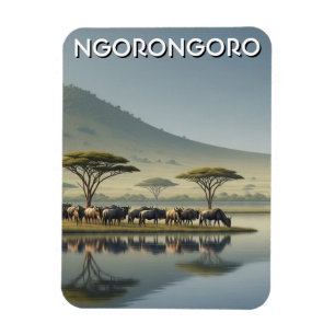 Magnet Flexible Ngorongoro Tanzanie Gnous