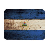 Nicaragua Drapeau sur le vieux grain de bois