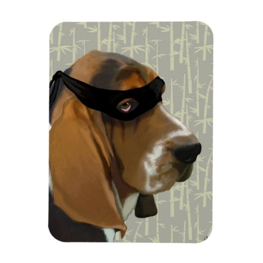 Magnet Flexible Ninja Basset Hound Dog (Vertical)