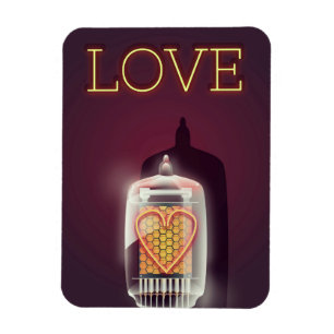 Magnet Flexible Nixie Tube 'Love' poster vintage