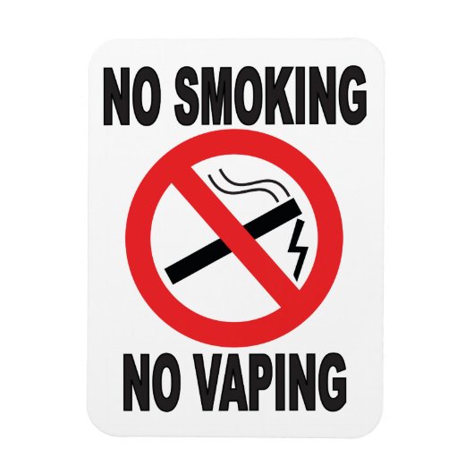 Magnet Flexible No Smoking No Vaping Signal d'avertissement (Vertical)