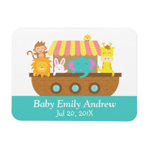 Magnet Flexible Noah's Ark, mignons animaux, Baby shower Party Fav