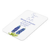 Magnet Flexible Noces de bleuets bleus floraux texans rustiques  (Côté Gauche)