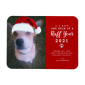 Magnet Flexible Noël 2021 Ruff Year Funny Chien Photo (Horizontal)