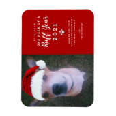 Magnet Flexible Noël 2021 Ruff Year Funny Chien Photo (Vertical)