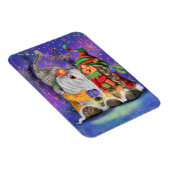 Magnet Flexible Noël Aimant Cadeau Couple Gnomes Chanter (Côté Droit)