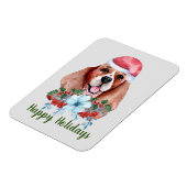 Magnet Flexible Noël Beagle Fêtes personnalisables (Côté Gauche)