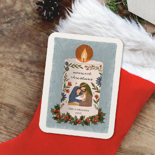 Magnet Flexible Noël chrétien de la Nativité rustique