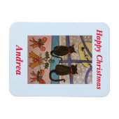 Magnet Flexible Noël de chat noir (Horizontal)