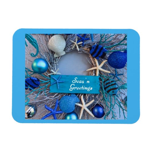 Magnet Flexible Noël de Noël des coquillages côtiers tropicaux (Horizontal)