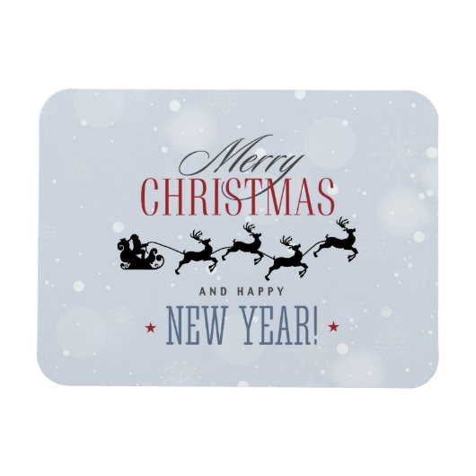 Magnet Flexible Noël de Santa and his Flying (Horizontal)