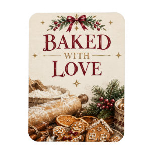Magnet Flexible Noël européen élégant, Boulangerie de pain d'épice
