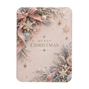 Magnet Flexible Noël Féminin Élégant, Style Rose Poussiéreux