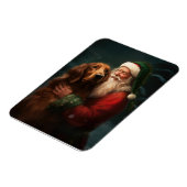 Magnet Flexible Noël festif du Père Noël de l'Irish Red Setter (Côté Gauche)