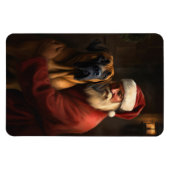 Magnet Flexible Noël festif Rhodesian Ridgeback Santa Claus (Horizontal)