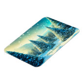 Magnet Flexible Noël Forêt de pins neigeux hiver Wonderland (Côté Gauche)