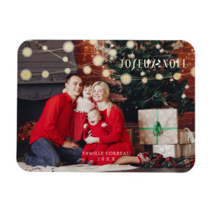 Magnet Flexible Noël français Moderne Élégant Chic Photo Famille