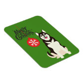 Magnet Flexible Noël Husky de Sibérie (Côté Droit)