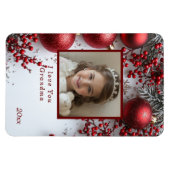 Magnet Flexible Noël Je T'Aime Grand-Mère Rouge Ornements (Horizontal)