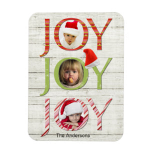 Magnet Flexible Noël Joie photo personnalisée vacances