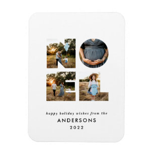 Magnet Flexible Noel Noël bold moderne 4 photo simple Holiday