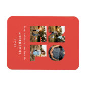 Magnet Flexible Noel Noël bold moderne 4 photo simple Holiday (Horizontal)