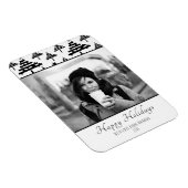 Magnet Flexible Noël noir blanc Custom Carte photo de vacances (Côté Droit)