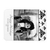 Magnet Flexible Noël noir blanc Custom Carte photo de vacances (Horizontal)
